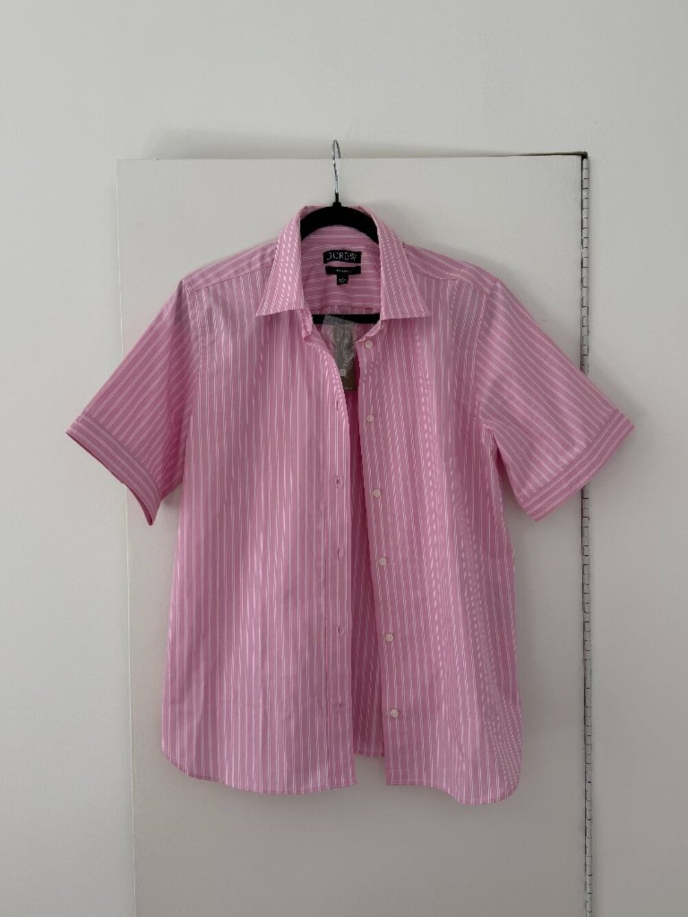 NWT J. CREW Pink Short-Sleeve Striped Shirt Size 6